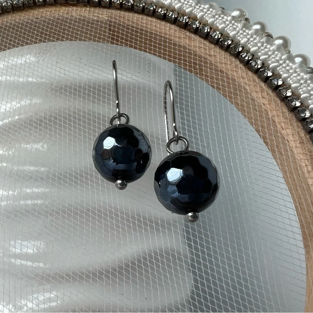 Hand Crafted black faceted